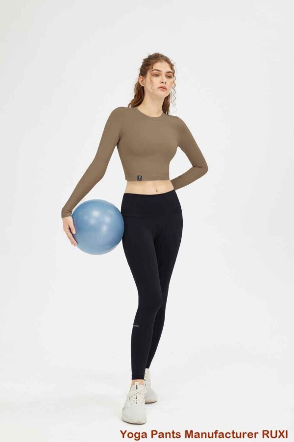 Pink Fold Over Yoga Pants for Women RUXI ca924